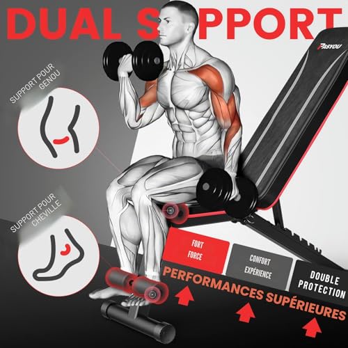 Thumbnail 4 de PASYOU Banc de Musculation Pliable 10 en 1 – Banc Incliné Réglable, 230 kg, Utilisation Fitness à Domicile