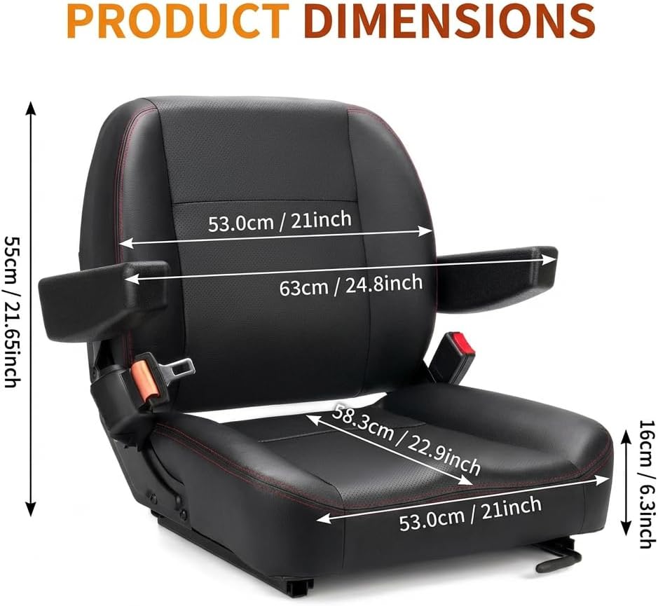 Detalle 2 de SEATIN Universal Forklift Seat 6" Slide