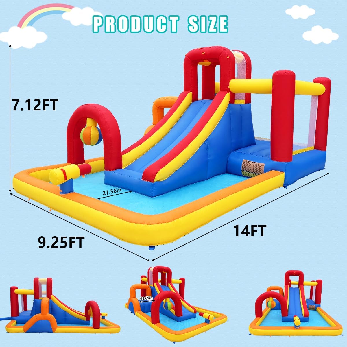 Detalle de Baralir Perfect Garden-Sized Bouncy Castle with Entertainment Bundle