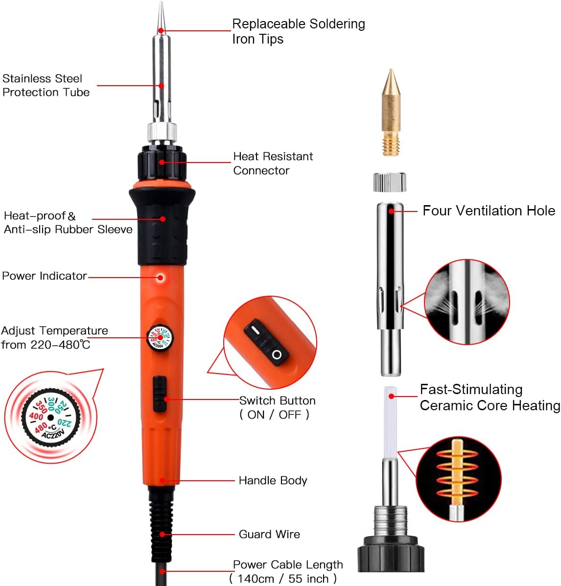 Thumbnail 1 de Kit de Pyrogravure Preciva 45 en 1 sur Bois – Stylo 60W, 31 pointes, 220–480°C