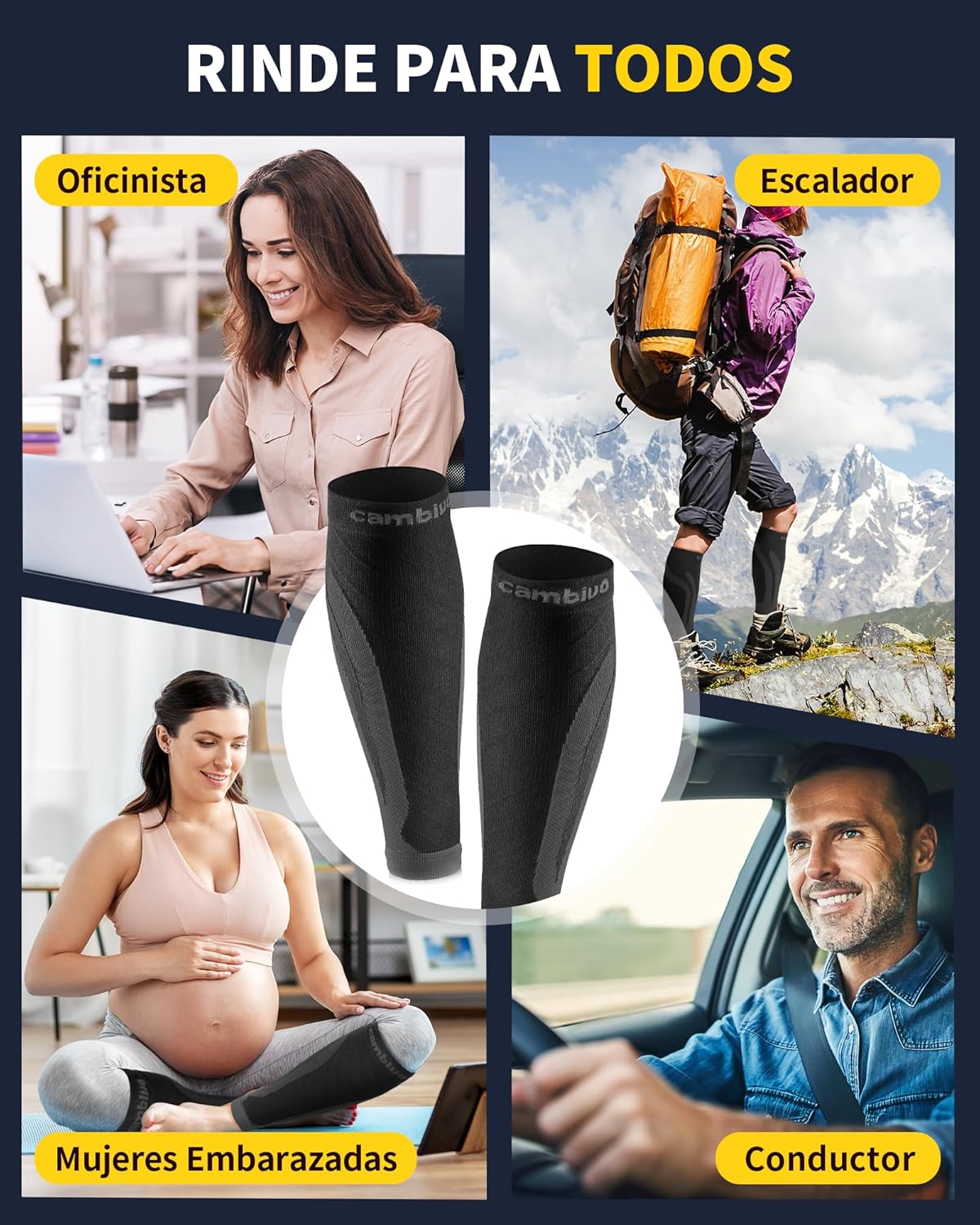 Thumbnail 6 de CAMBIVO Medias Compresivas 2 Pares para deporte