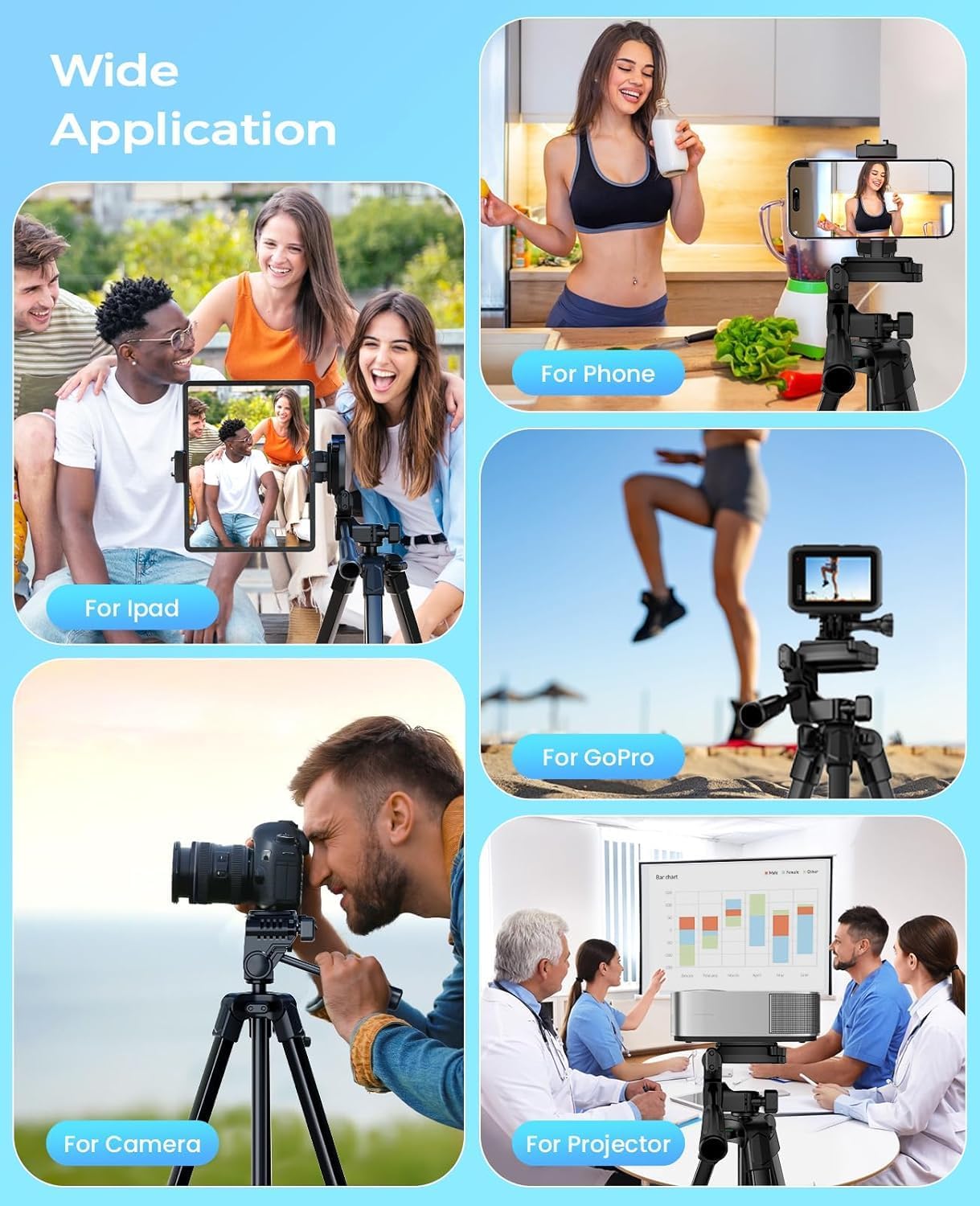 Thumbnail 2 de MACTREM 67" Tripod Stand for iPhone/iPad