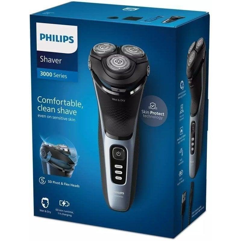 Detalle de Philips Shaver Series 3000 S3243/12, afeitadora facial en seco y mojado