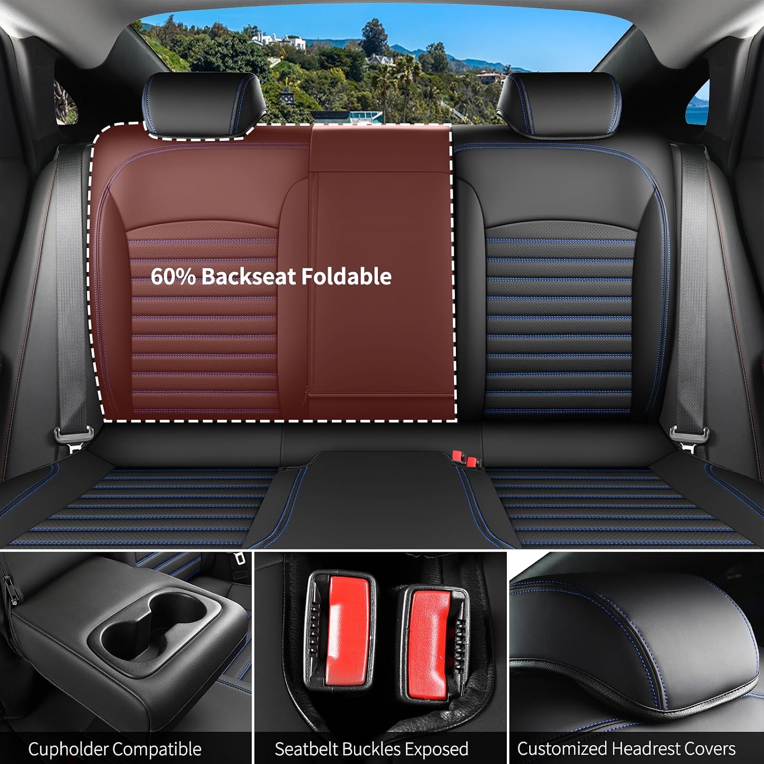 Detalle 2 de Huidasource Chevrolet Malibu Seat Covers, Faux Leather