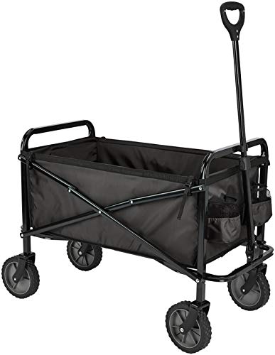 Amazon Basics Chariot d’extérieur pliable pour jardinage avec housse – Noir