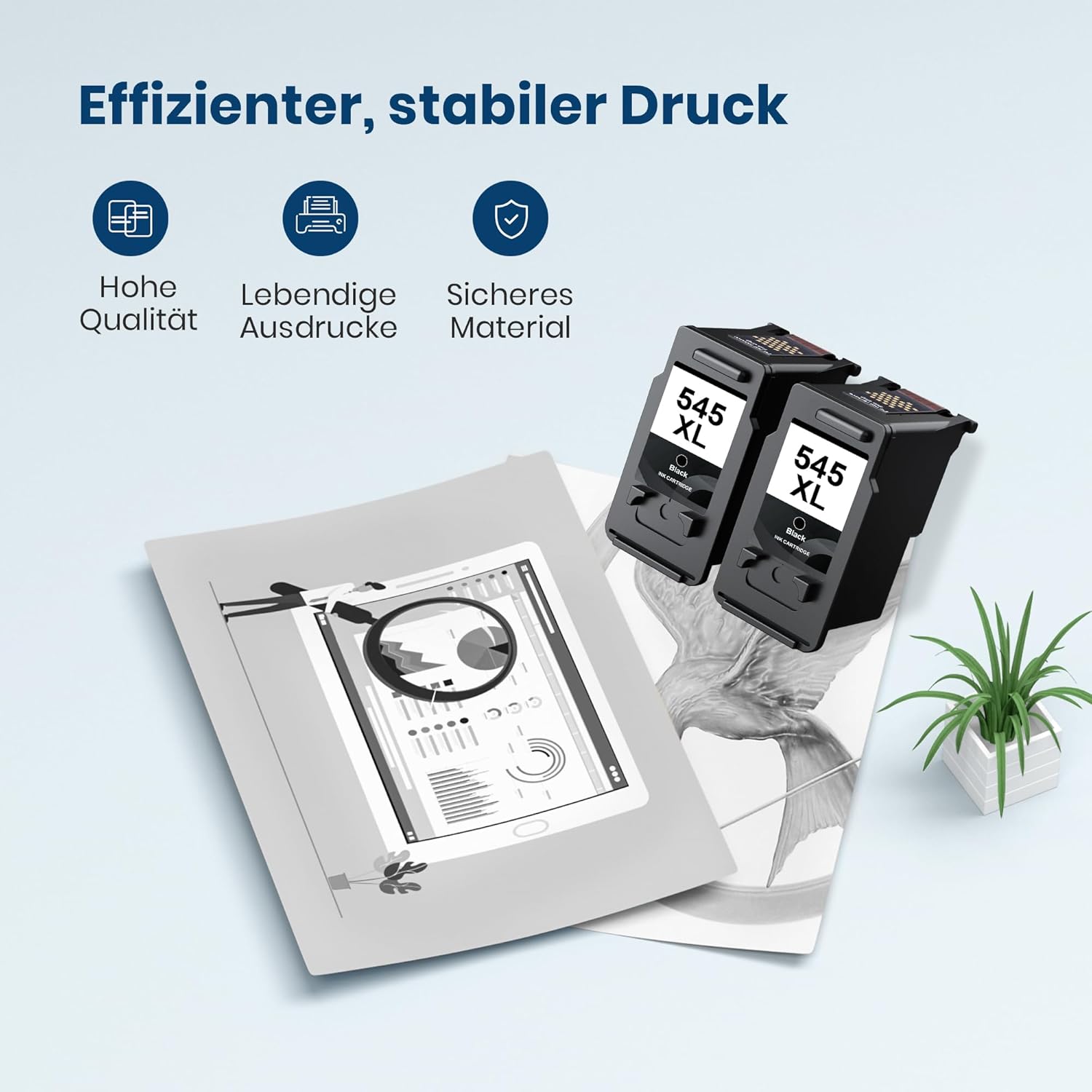 Thumbnail 4 de 545 XL Schwarz Druckerpatronen PG 545 / 545XL Multipack (2er) für Canon Pixma