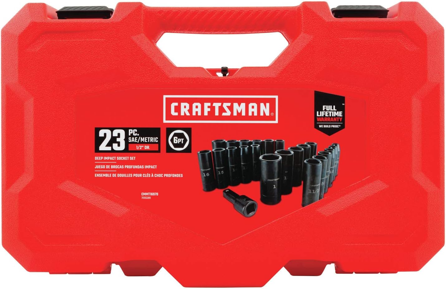 Thumbnail 1 de CRAFTSMAN Deep Impact Socket Set, SAE 1/2-Inch, 23 Pieces (CMMT16970)