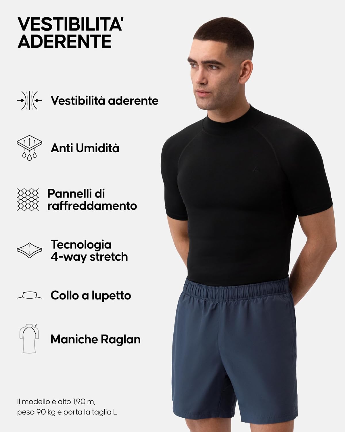 Detalle 2 de DANISH ENDURANCE Maglia Compressione Uomo 2 Pezzi