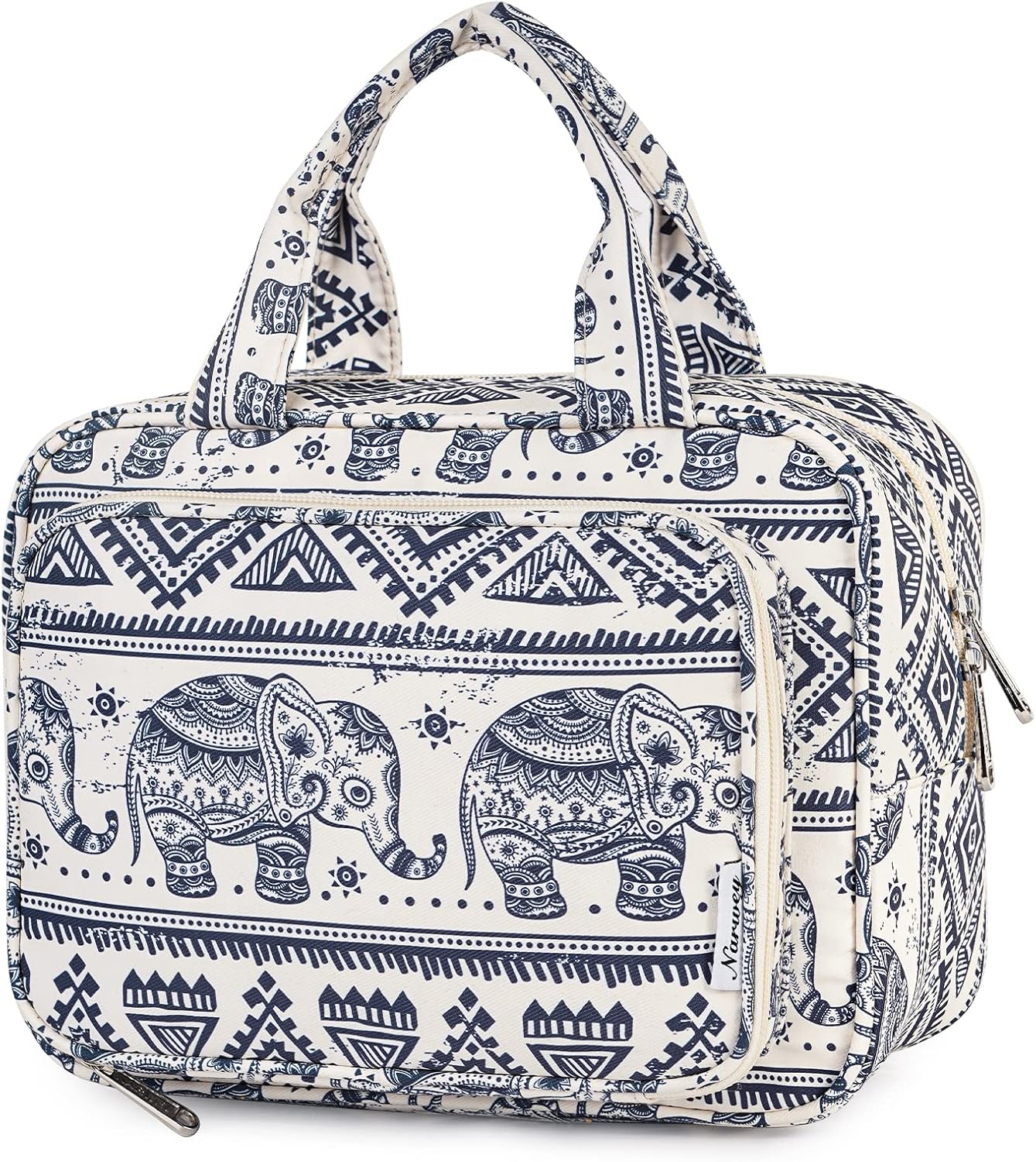 Detalle 2 de Narwey Full Size Toiletry Bag (Large) – Elephant travel wash bag with mesh pockets and waterproof section