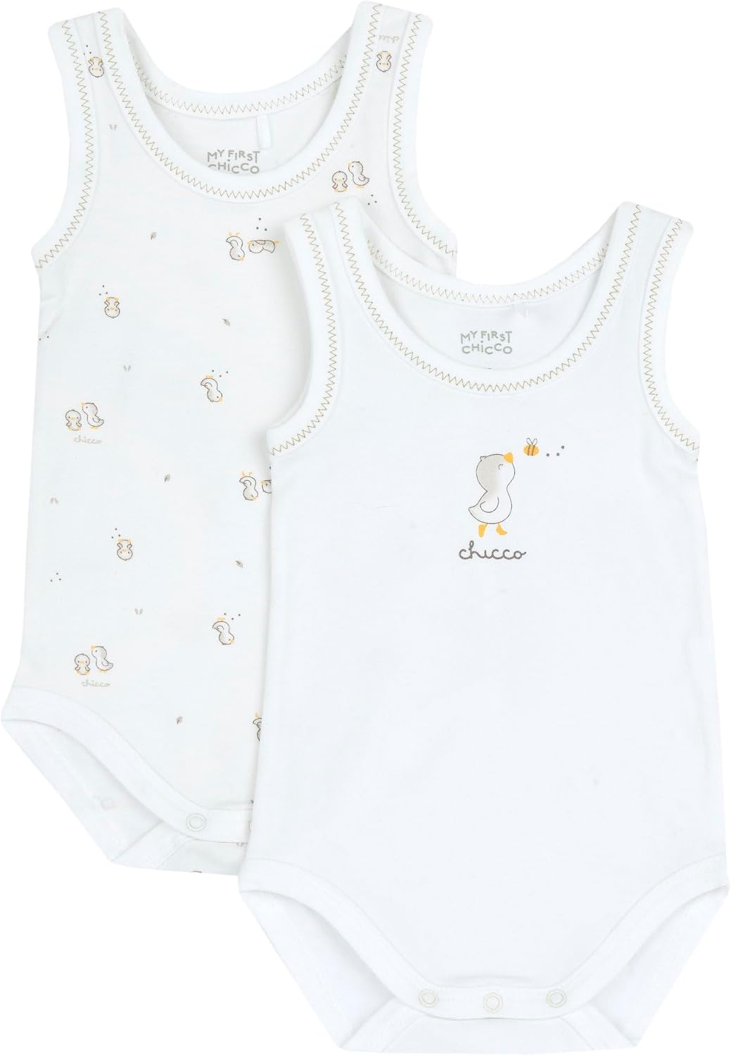 Detalle de Chicco Body senza manica con apertura a patello per neonato – cotone 100% (unisex, 0–24 mesi)