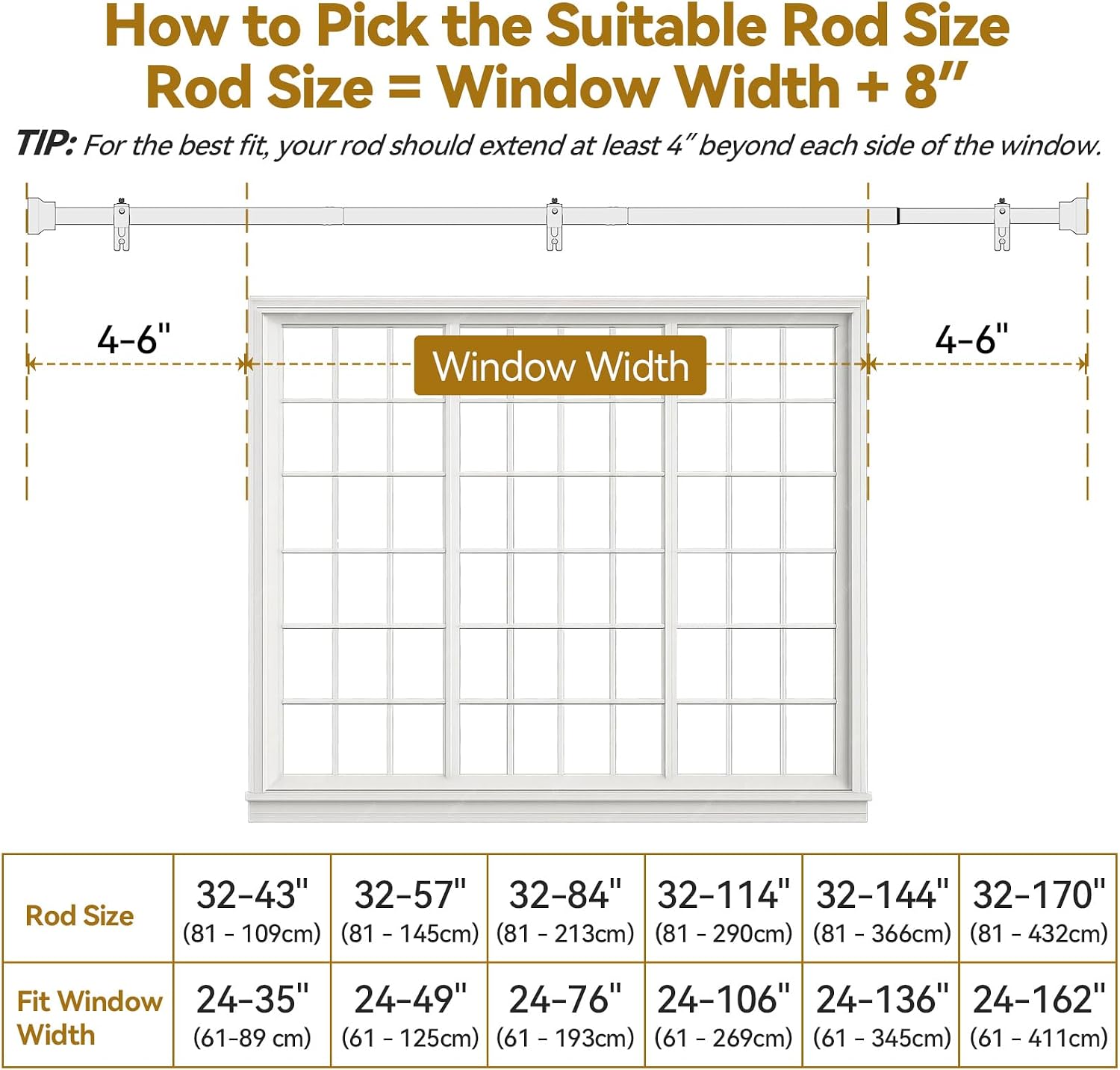 Thumbnail 4 de YaFex Curtain Rod, 32–57 Inches