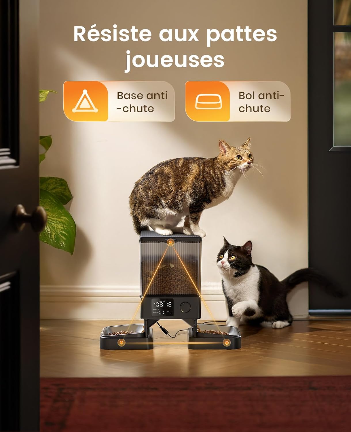 Thumbnail 6 de Oneisall 5L Mangeoire automatique pour chat à 2 bols – distribution précise et programmation simple