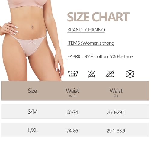 Detalle 2 de Channo Tangas de Algodón para Mujer Pack 6 – Lisos, suaves y sin marcar (L/XL) Multicolor