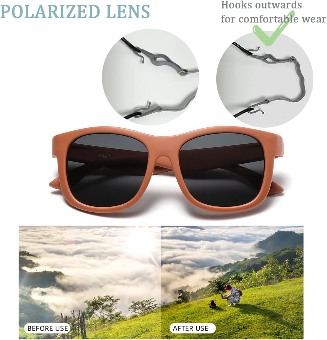 Detalle 2 de Musivon Baby Sunglasses (6 months–2.5 years) with flexible TPEE frame and strap