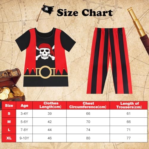 Detalle 2 de Aomig Costume pirata bambini, set 4 pezzi