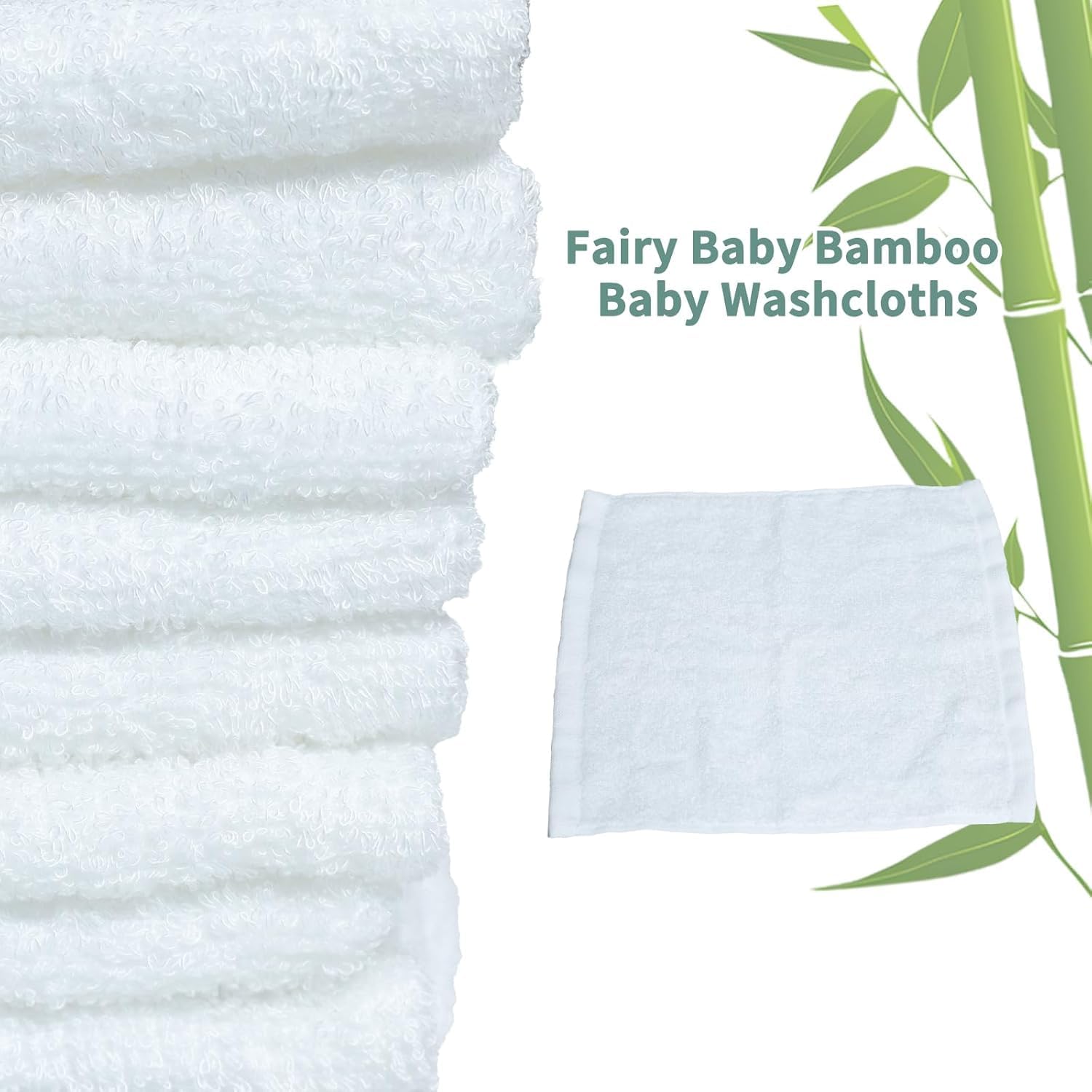 Detalle de Baby washcloths bamboo 10" x 10" 5 pack
