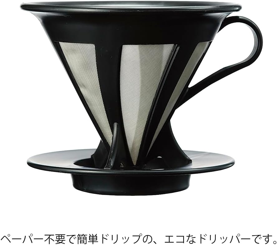 Detalle de HARIO カフェオール CFOD-02-B コーヒードリッパー 1~4杯用 ステンレスメッシュ