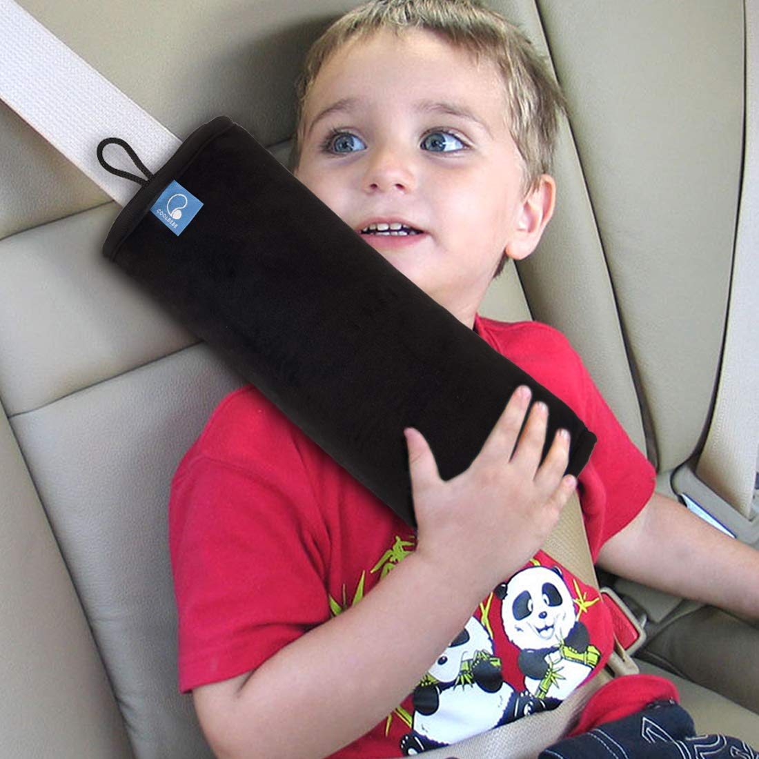 Thumbnail 1 de COOLBEBE Seat Belt Pillow for Kids, Soft Velvet Shoulder Pad, Black