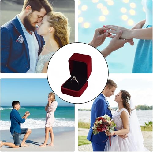 Thumbnail 6 de Heyumybit Joyero para Anillo en Terciopelo Rojo – Caja de Propuesta