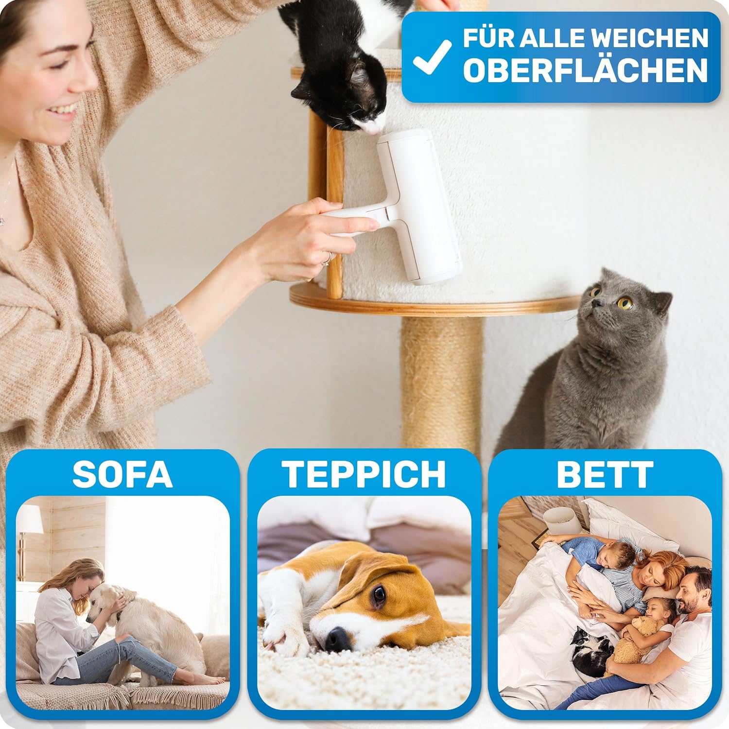 Detalle de BluePet Tierhaarentferner + Mini Fusselrolle 1 Stück 🐾