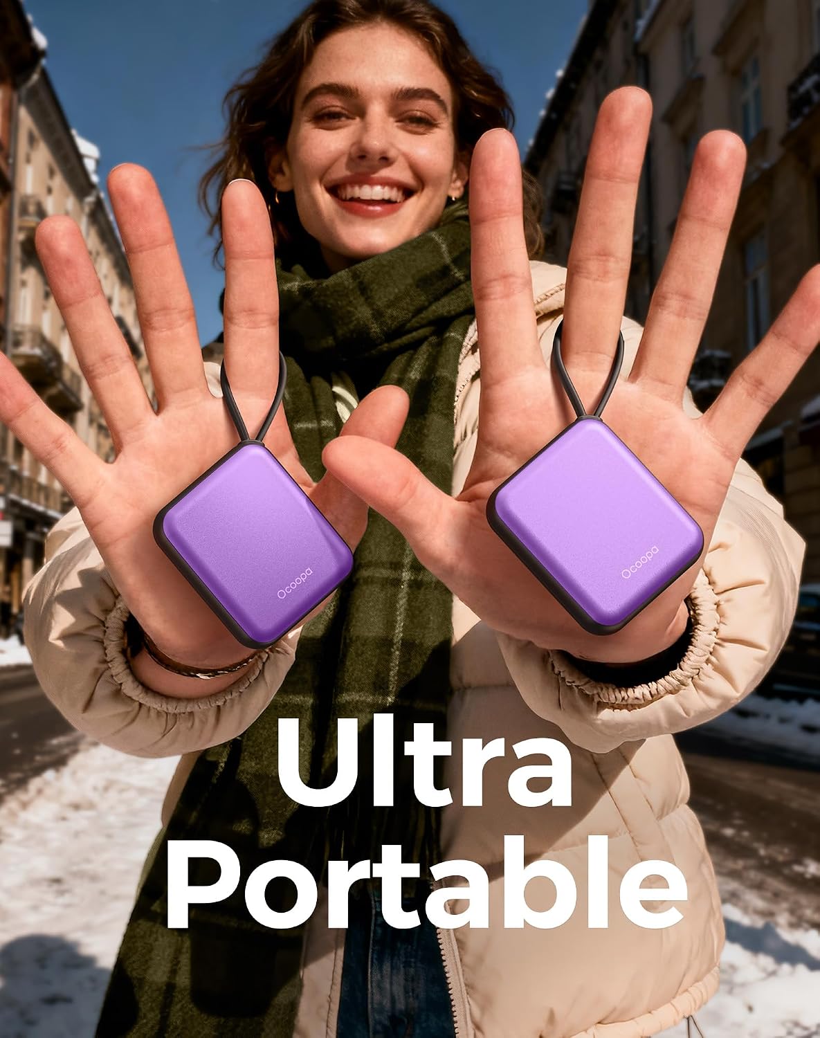 Detalle 2 de OCOOPA UT5 Nano oplaadbare handwarmers, 2 stuks, 3 standen tot 52 °C