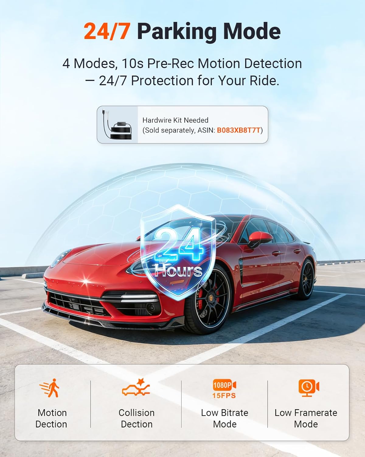 Thumbnail 4 de Vantrue N4S 3-Channel Dash Cam with STARVIS 2 Night Vision, PlatePix, Wi-Fi, and GPS (Front + Rear + Inside)