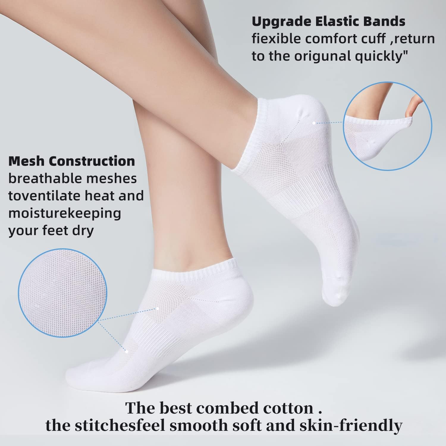 Detalle de inhees Ankle Socks, Size 7-9