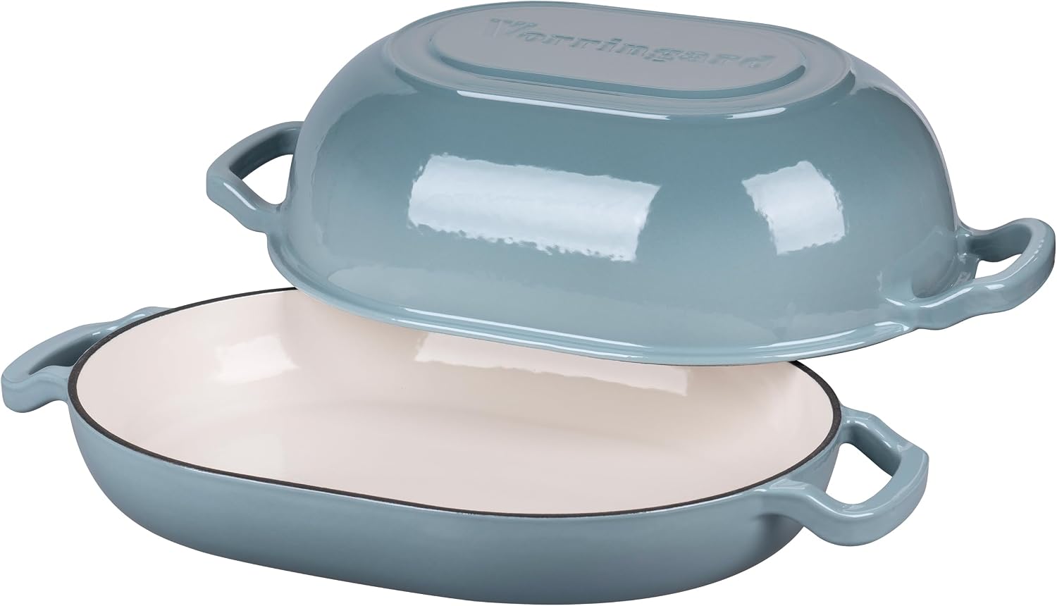 Detalle de VORRINGARD Enameled Cast Iron 7QT Dutch Oven for Sourdough & Bread Baking (Sea Salt)