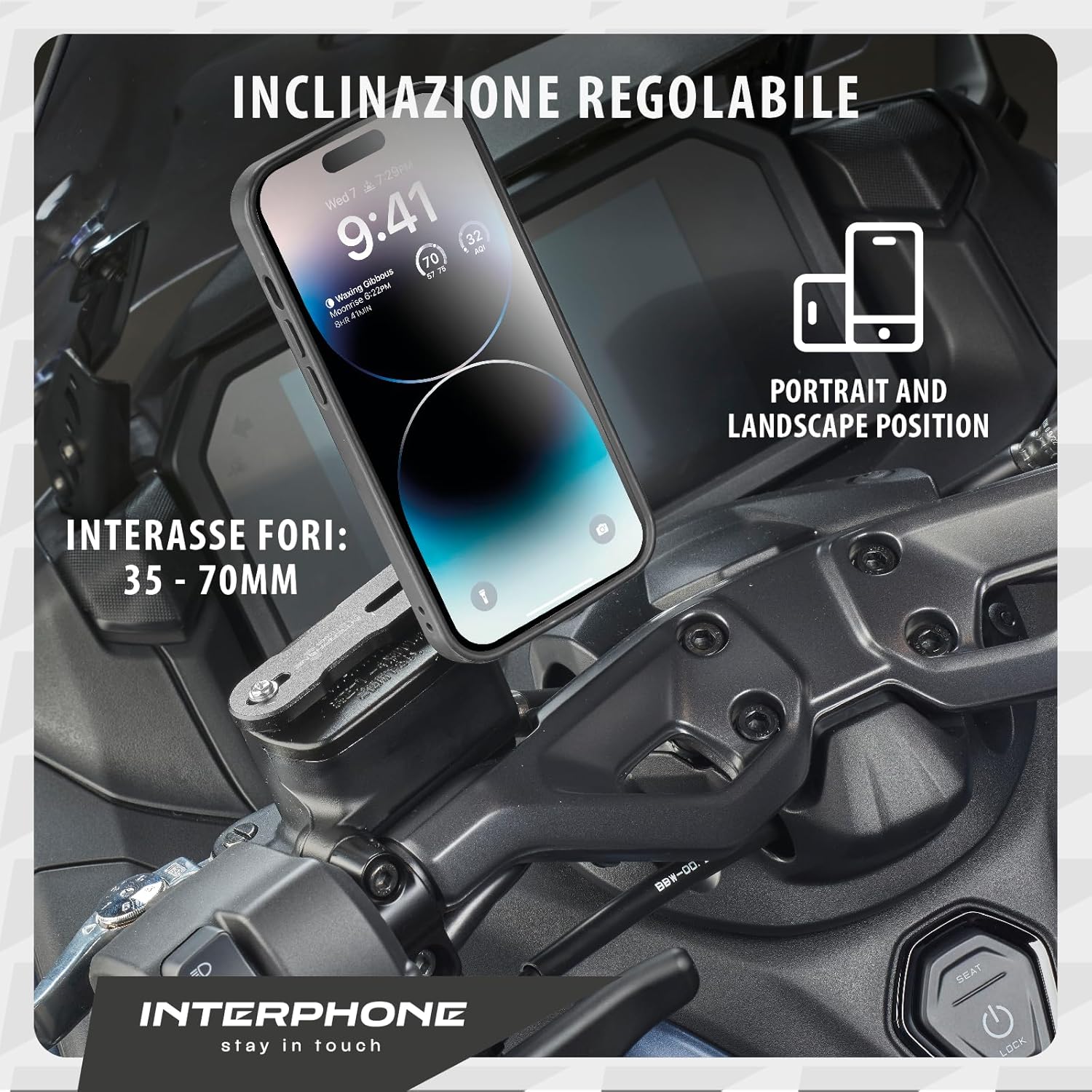 Detalle 1 de INTERPHONE BRAKE MOUNT aggancio coperchio 360° 🏍