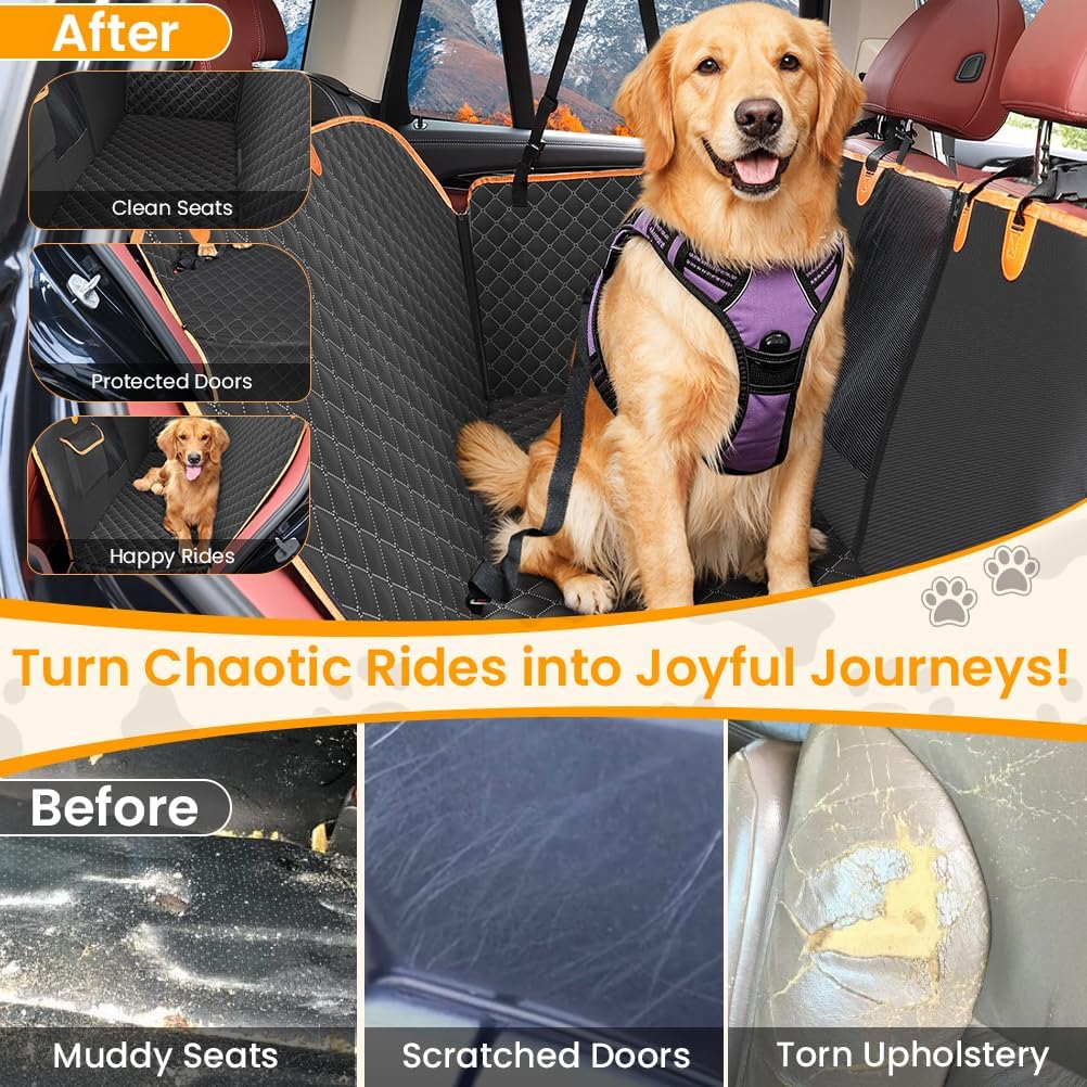 Detalle 2 de KYG 5-in-1 Waterproof Dog Car Seat Cover with Hammock Design, Universal Fit 53" x 58