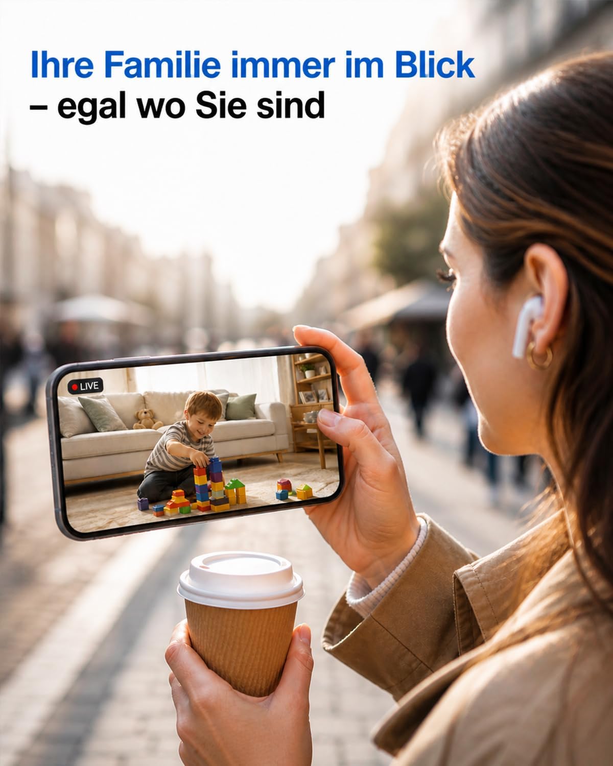 Thumbnail 2 de Guoanvision S800 5G WLAN Überwachungskamera Innen (3 MP, 360° drehbar, Auto-Tracking, Zwei-Wege-Audio, SD/Cloud)