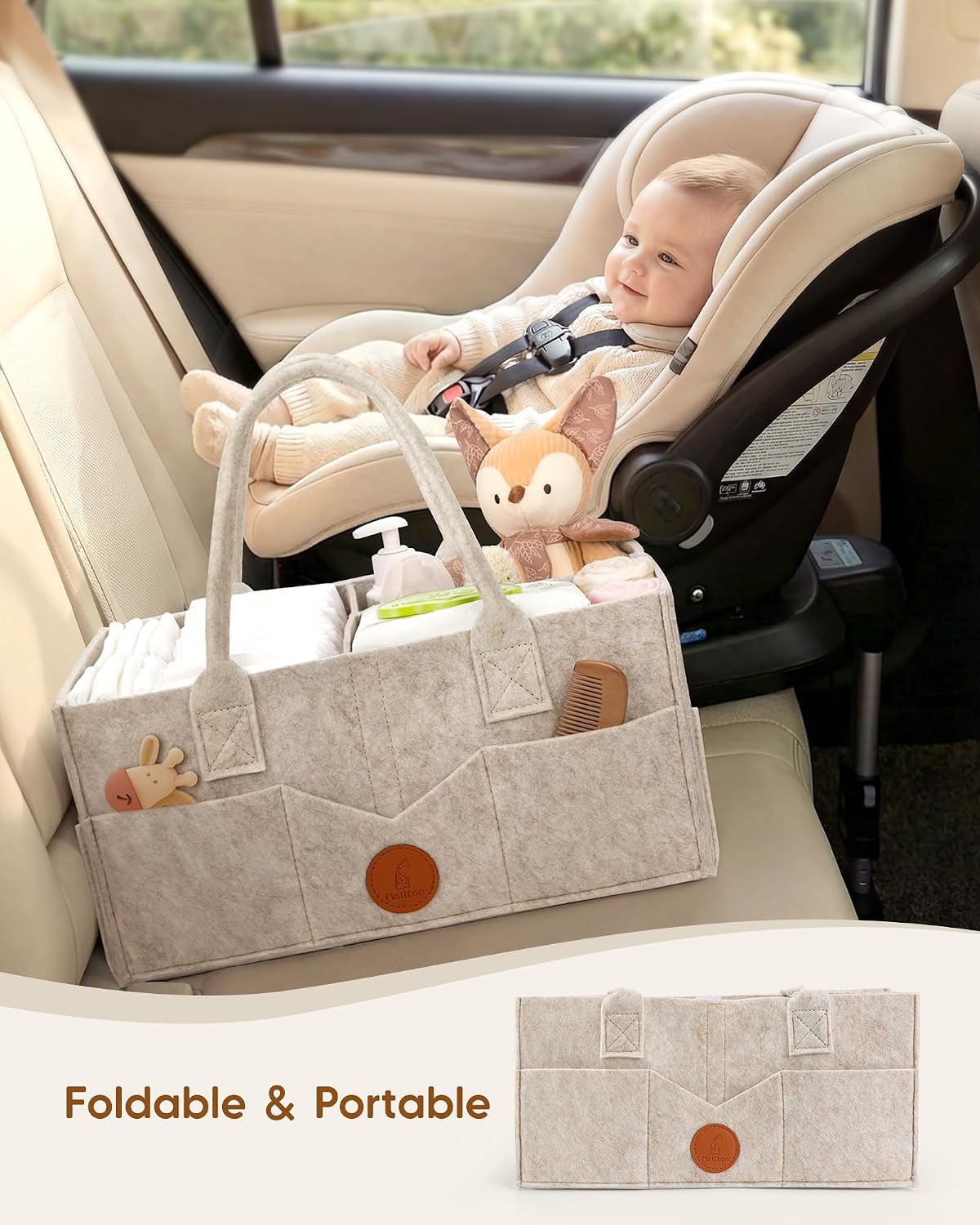 Detalle de Maliton Felt Diaper Caddy, Large