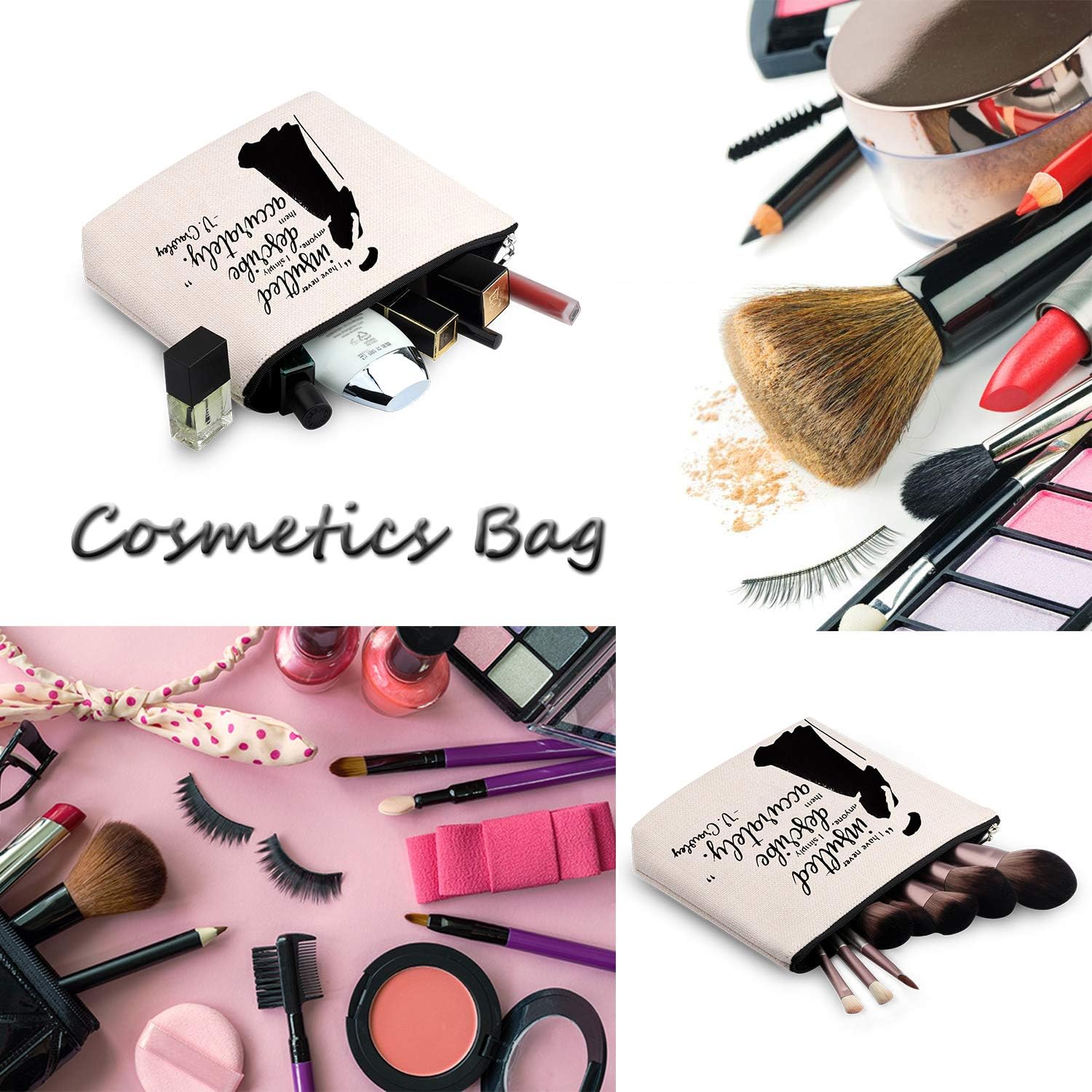 Detalle de V. Crawley Quote Zipper Pouch for Cosmetics