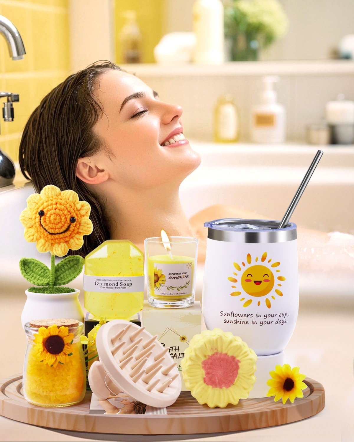 Detalle de LIVEHITOP Sunflower Pamper Gift Set 10PCS