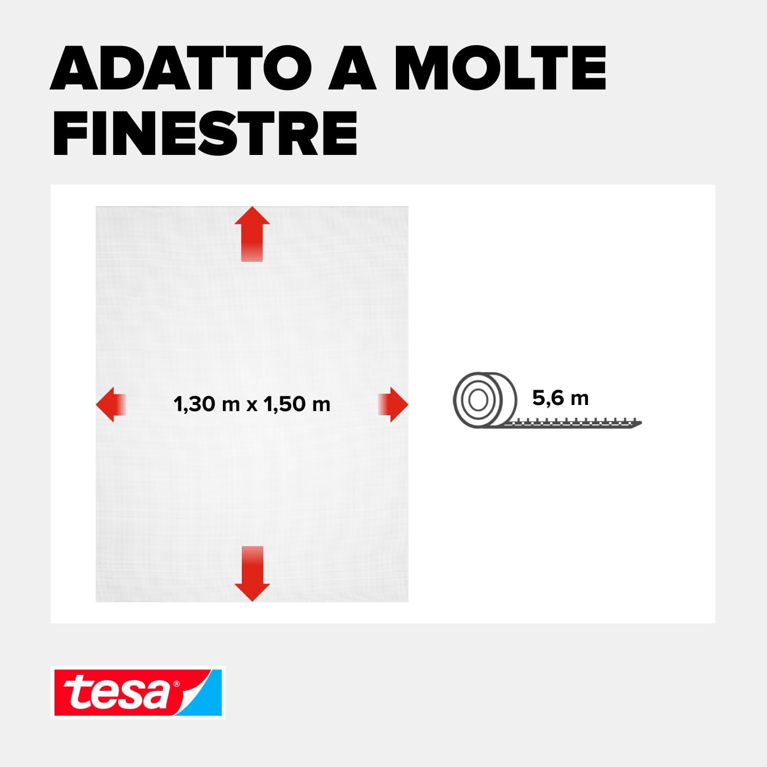 Detalle de Tesa Insect Stop Zanzariere Attacca & Stacca Standard per finestre, 130 x 150 cm, bianco