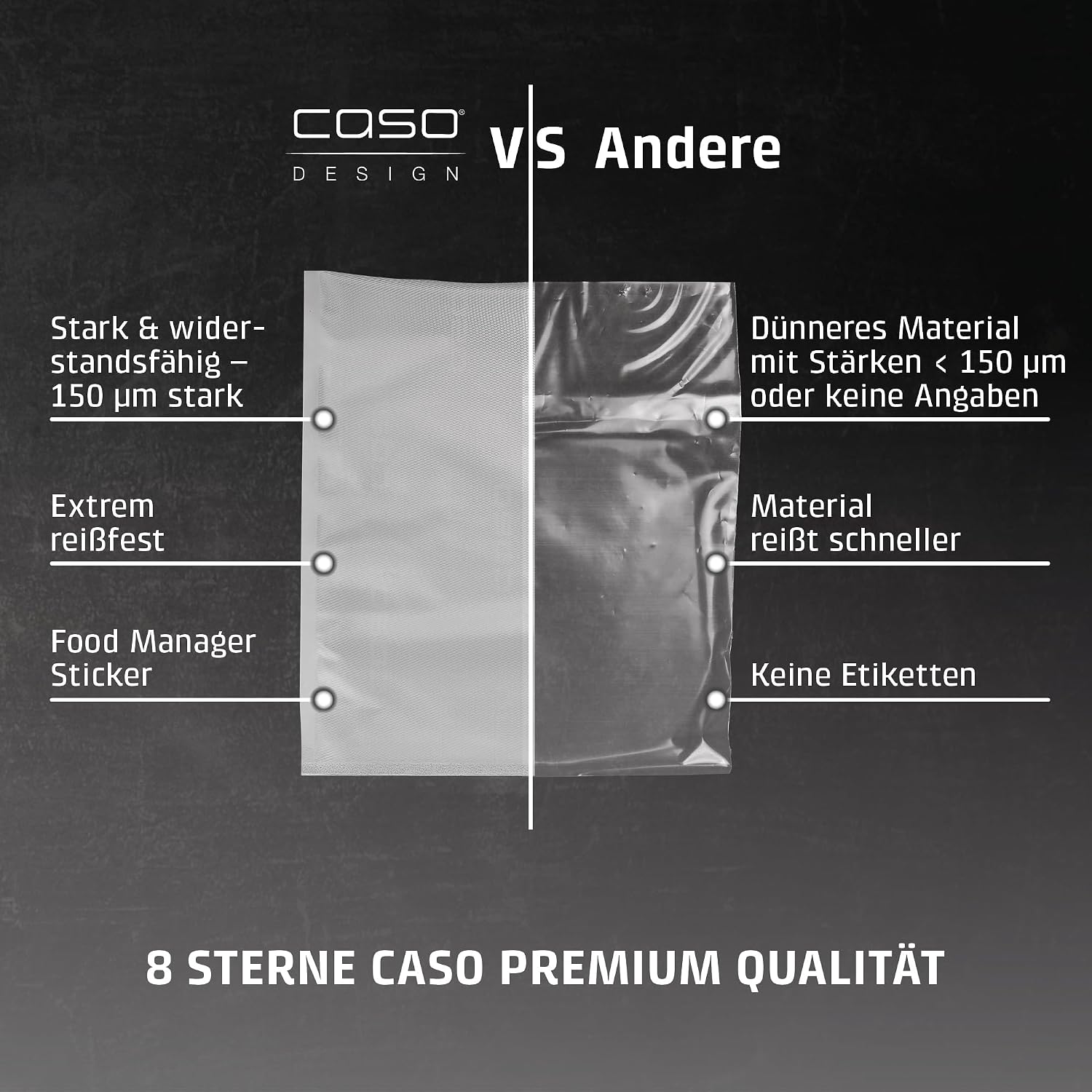 Thumbnail 6 de CASO 8 Sterne Profi-Vakuumfolienrollen 20 x 600 cm – 2 Rollen, BPA-frei, 150 µm