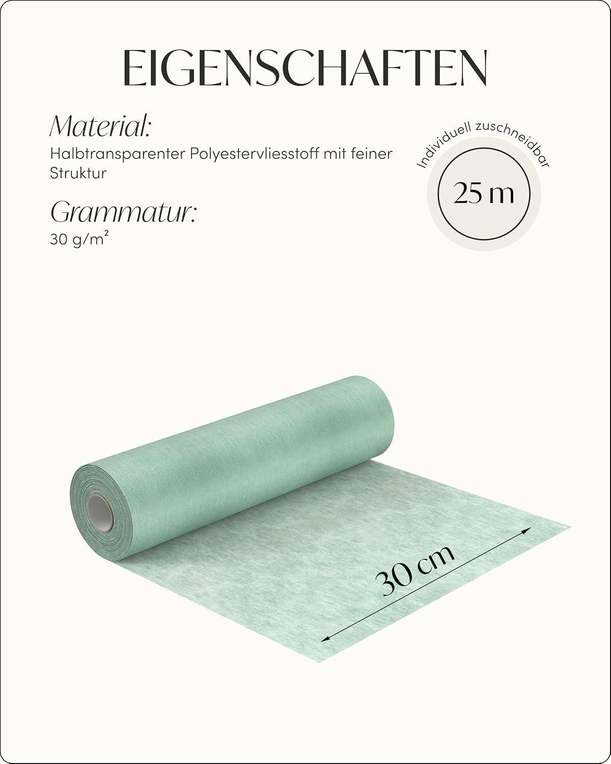 Thumbnail 5 de 100%Mosel Vlies Tischläufer 30 cm x 25 m 🧾