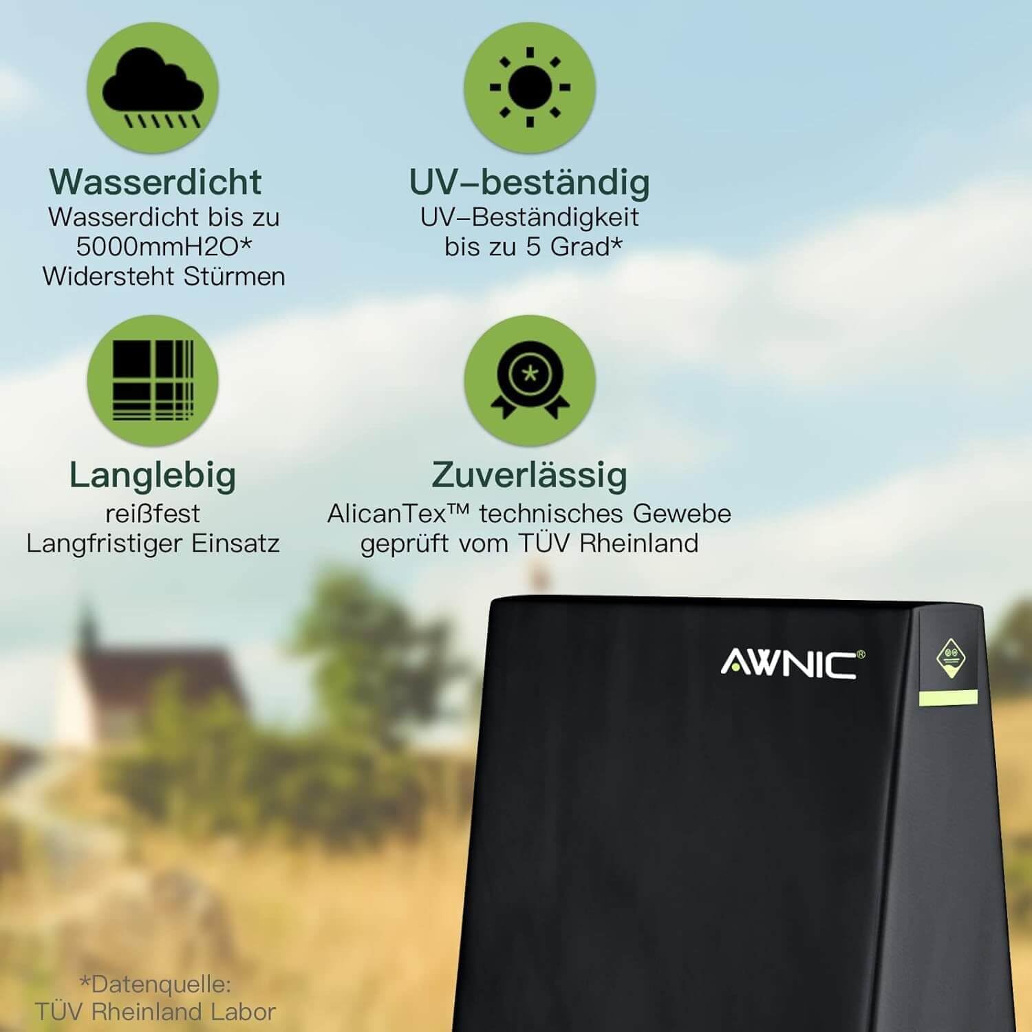 Thumbnail 2 de Awnic Tischtennisplatten-Abdeckung 420D für Outdoor, wasserdicht & winddicht (165/170 cm)