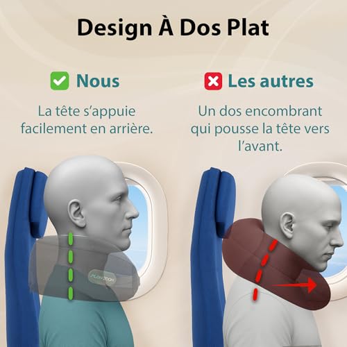 Detalle 2 de FLOWZOOM Dream, coussin de voyage en mousse à mémoire de forme, gris
