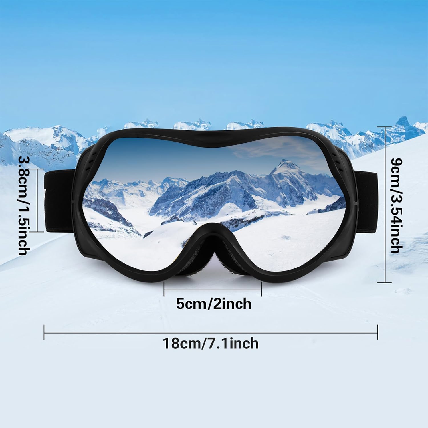 Thumbnail 4 de SPEEDEVE Occhiali da sci maschera da snowboard OTG con protezione UV antiappannamento