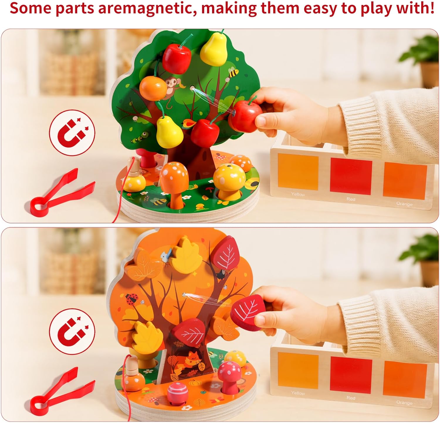 Thumbnail 5 de INIFEIDALA Montessori apple picking tree toy