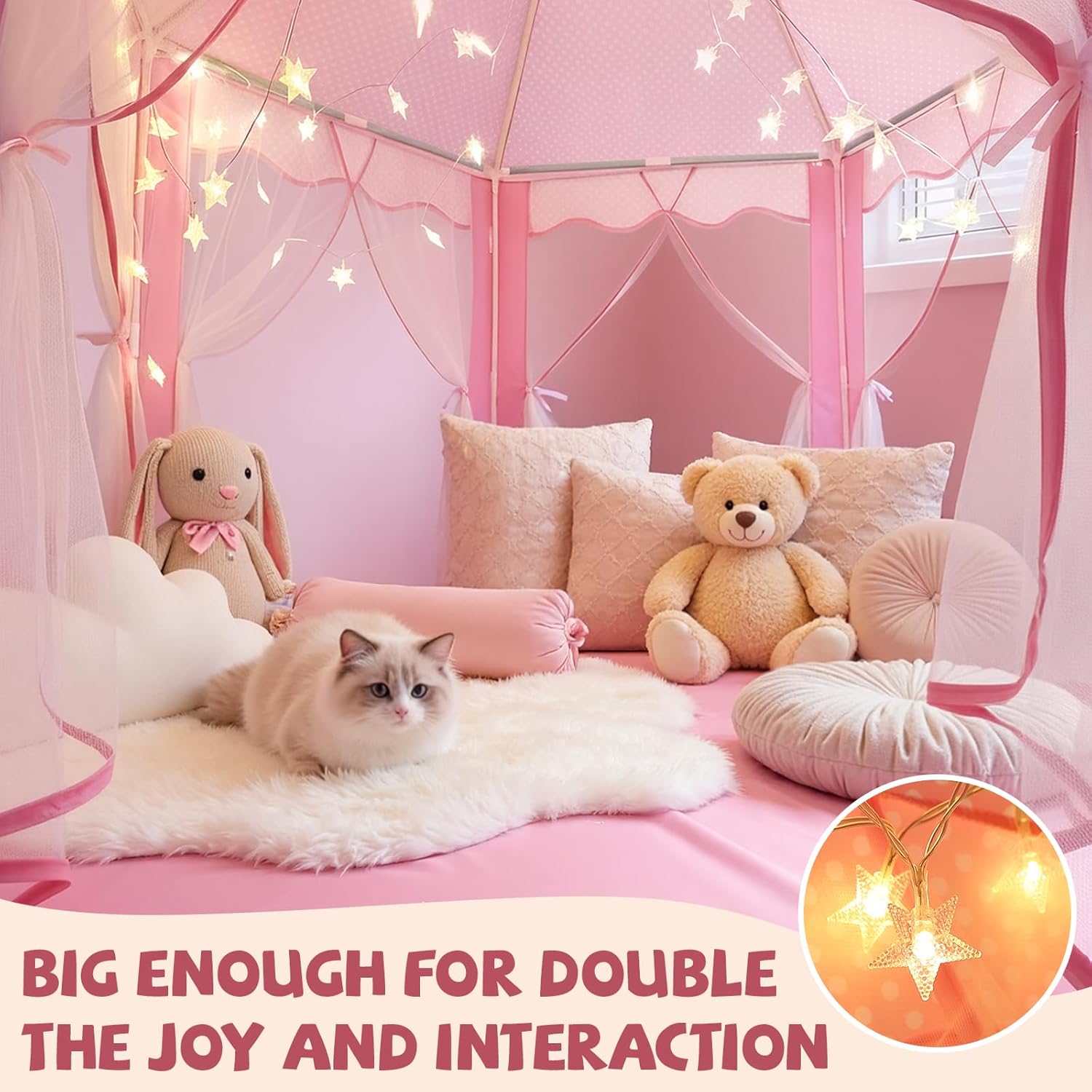 Detalle 2 de Sumbababy Princess Castle Tent for Girls — Playhouse 1 🎪