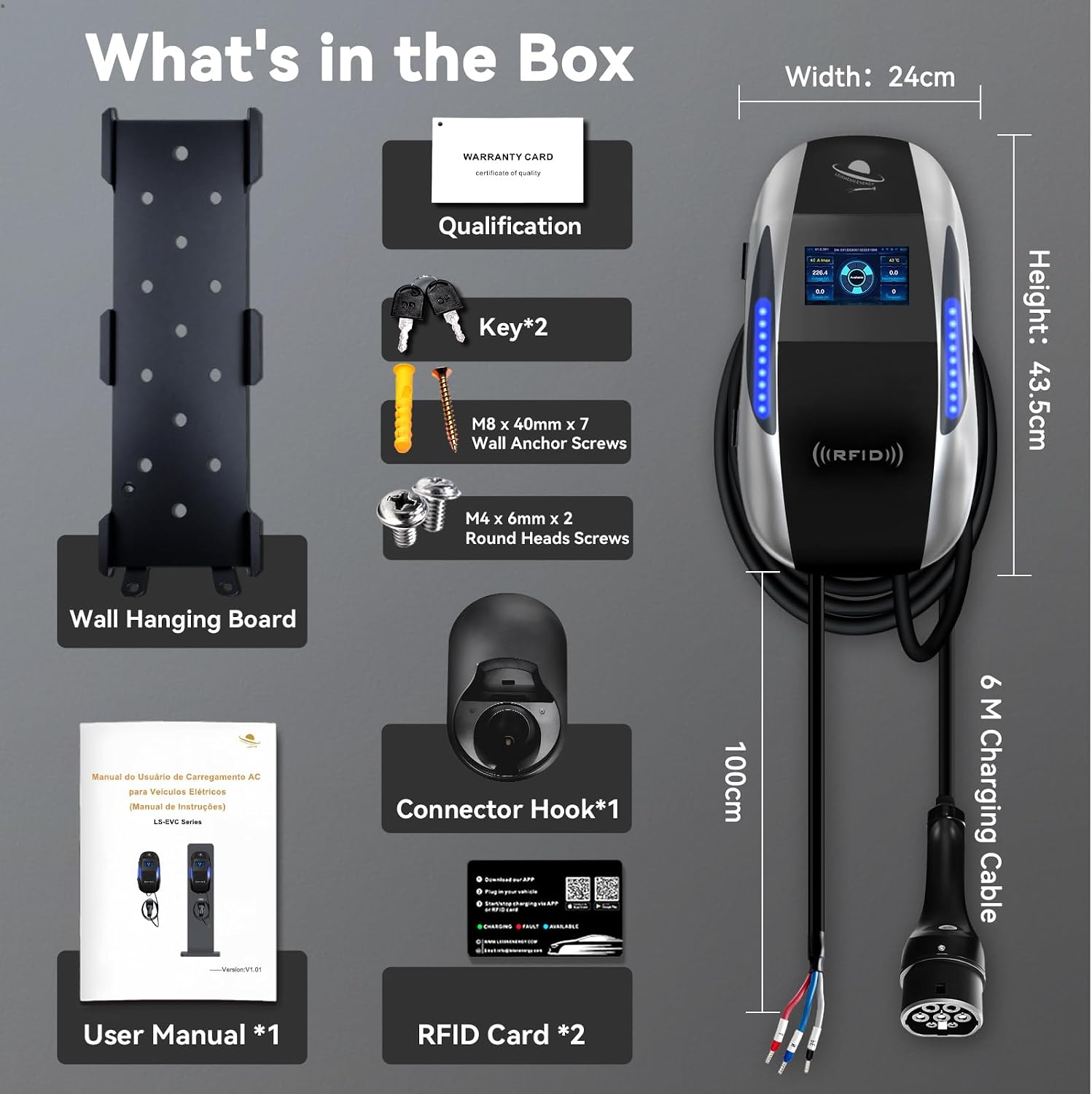 Thumbnail 6 de LEISHENG ENERGY EV Charger 7kW Type 2: Practical UK Home Charging with App, RFID and LCD