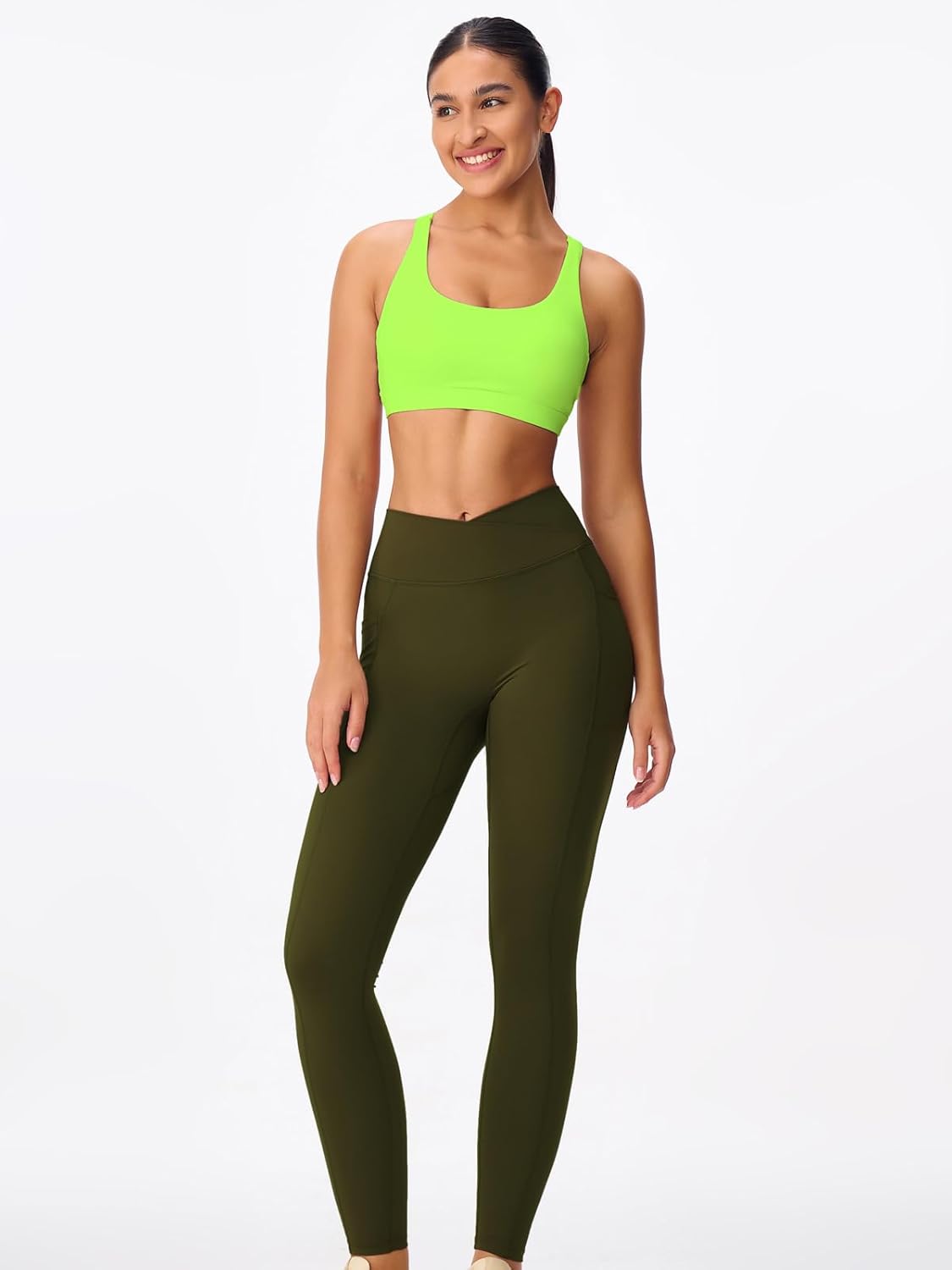 Thumbnail 4 de Omwilddo Women's Strappy Sports Bra Light Compression Crop with Criss Cross Back