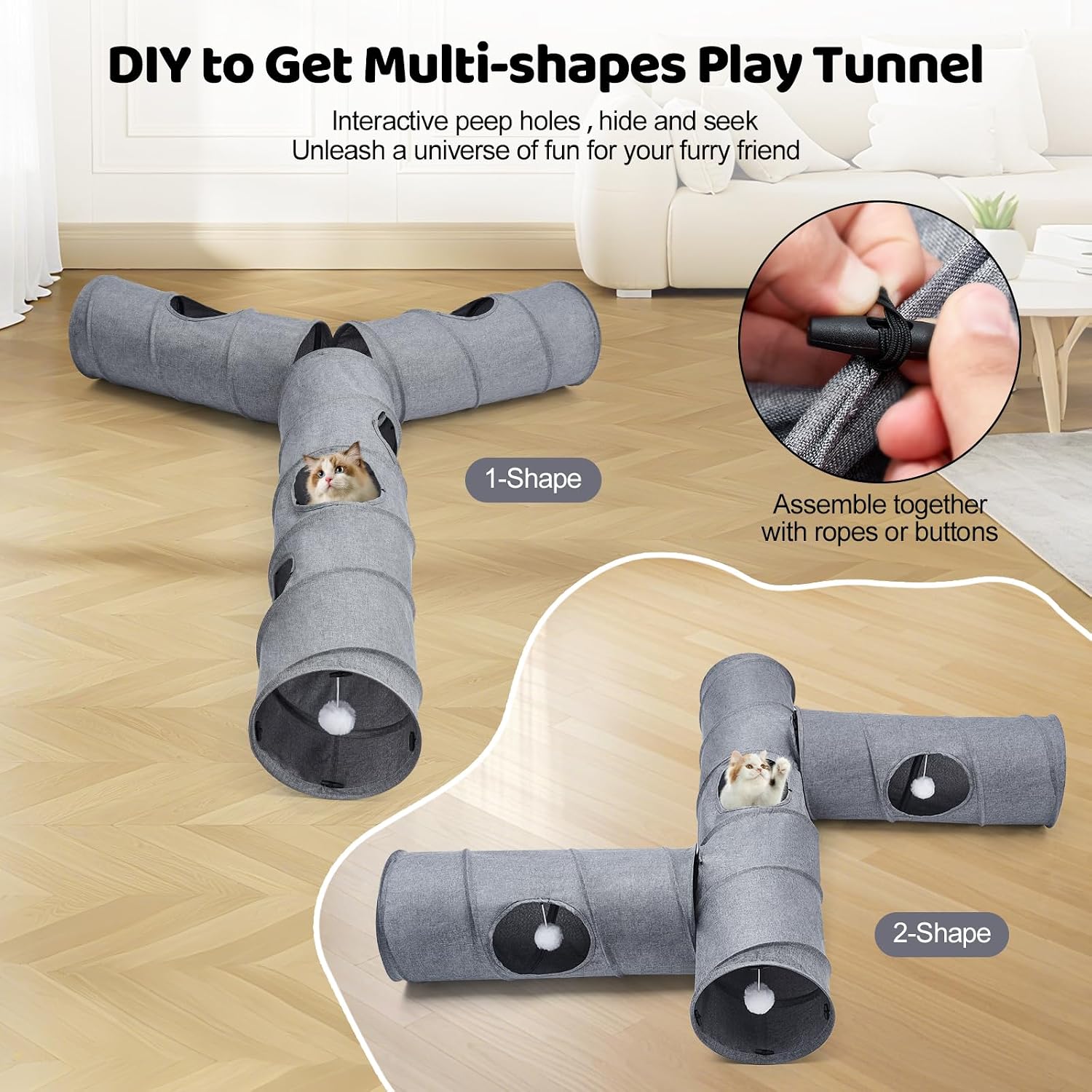 Detalle de Odoland cat play tunnels 110cm