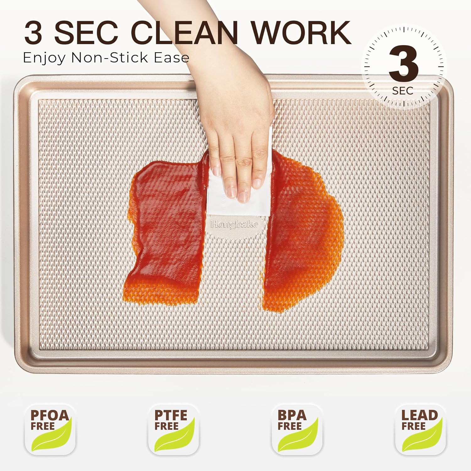 Thumbnail 6 de HONGBAKE Baking Sheet Pan Set 3-piece 0.8mm