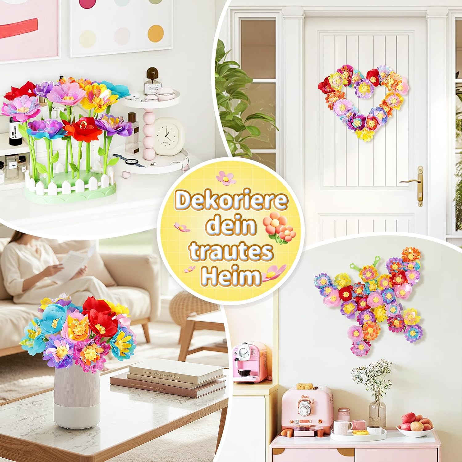 Thumbnail 6 de Blumenstrauß-Bastelset DIY Blumen für Kinder ab 3 Jahren (Gelb)