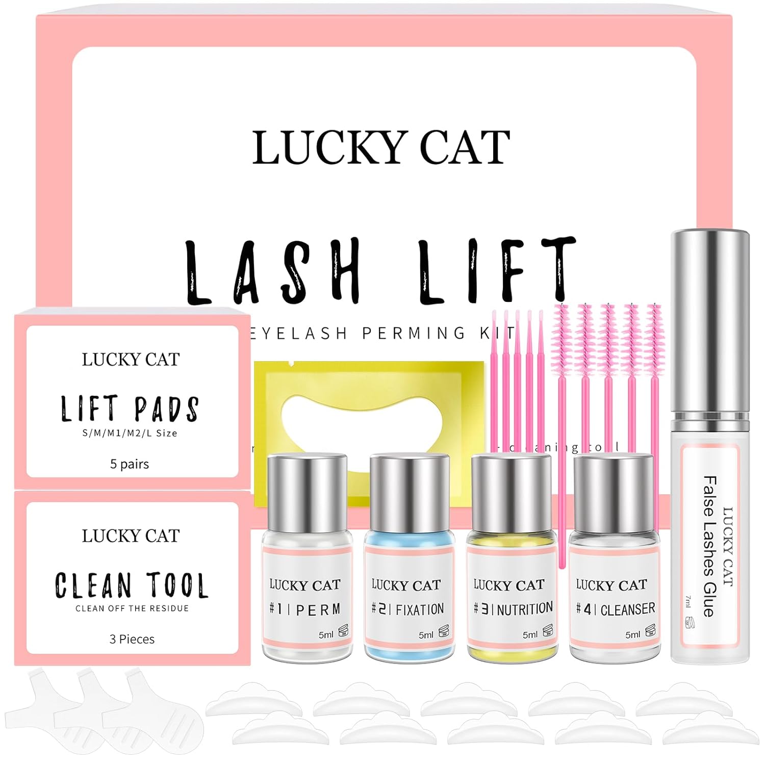 Detalle de Wimpernlifting Set – Aktualisiertes Lash Lifting Kit mit Silikonkissen, natürlicher Schwung