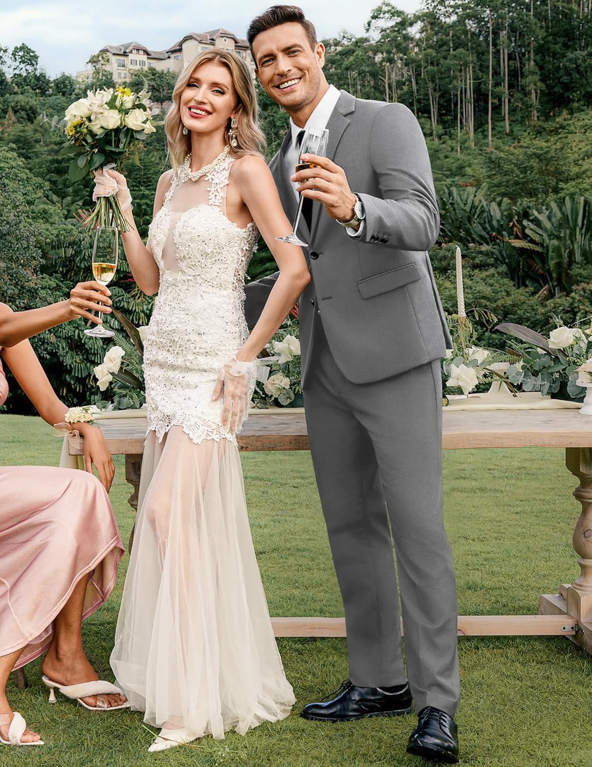 Thumbnail 4 de COOFANDY Men’s 2-Piece Classic Fit Suit (2-Button Blazer & Flat-Front Pants) for Wedding, Business & Prom