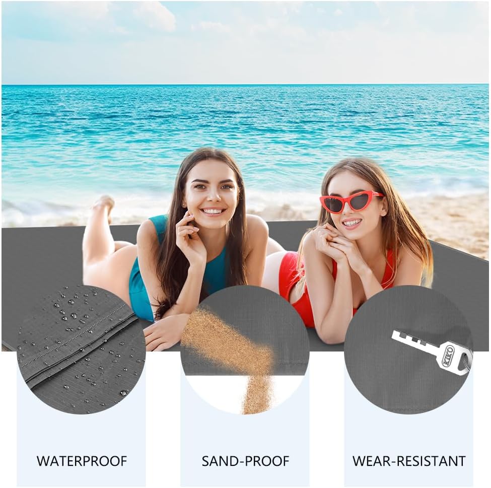 Thumbnail 1 de AYBUY Coperta da Spiaggia e Pic-nic Portatile 210 x 200 cm (opzione 200 x 140 cm) – Antisabbia, con 4 Perni di Fissaggio